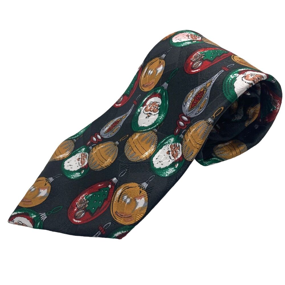 Camden Court Mens Tie Christmas Santa Claus Ornaments Multicolored